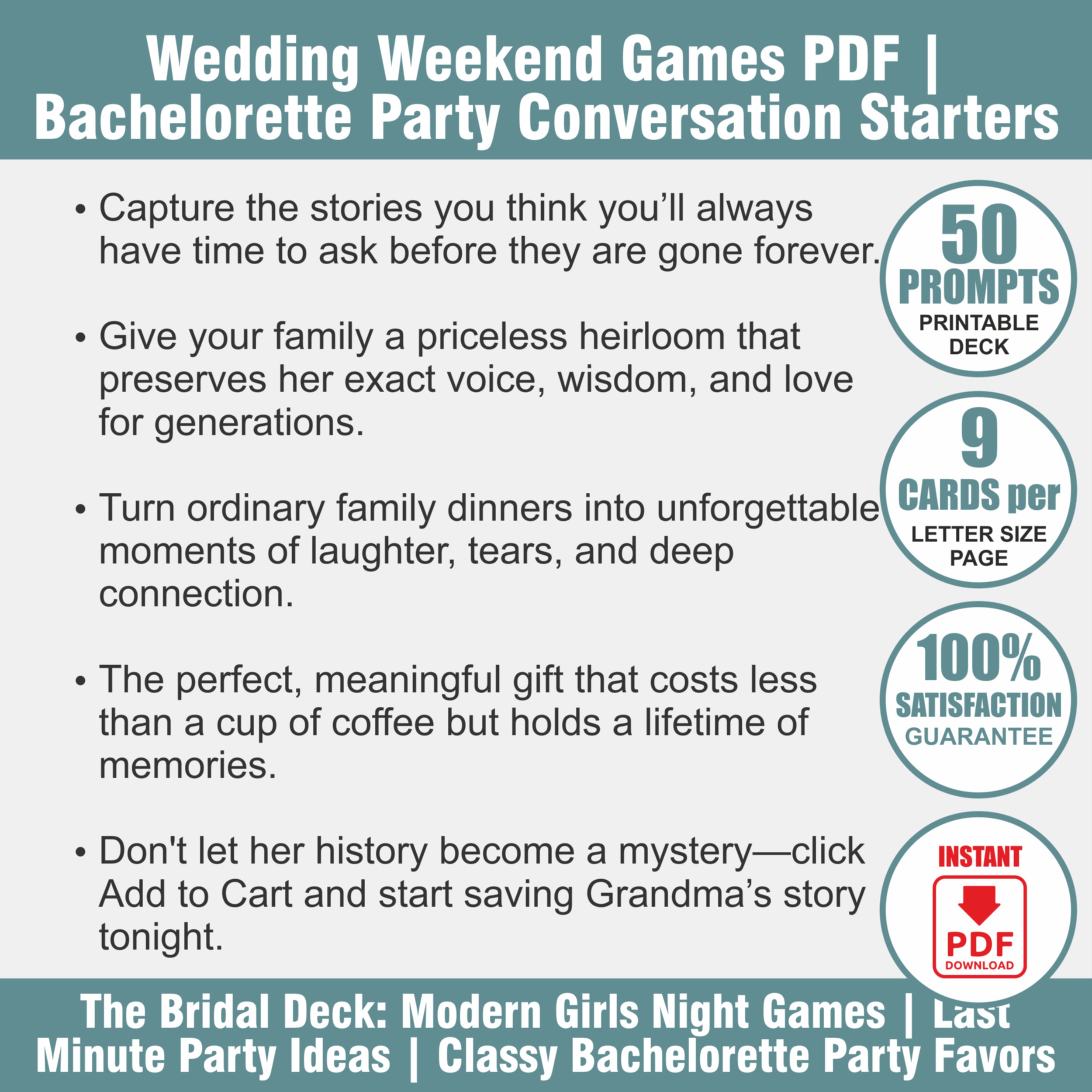 The Bachelorette Collection | Modern Hen Party Games | Printable Bachelorette Party Cards - View 2